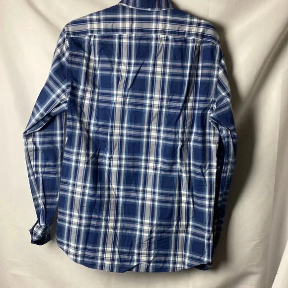 J CREW FACTORY SLIM FIT MENS SIZE MEDIUM  REIMAGINED BLUE GRAY PLAID SHIRT - Picture 13 of 13